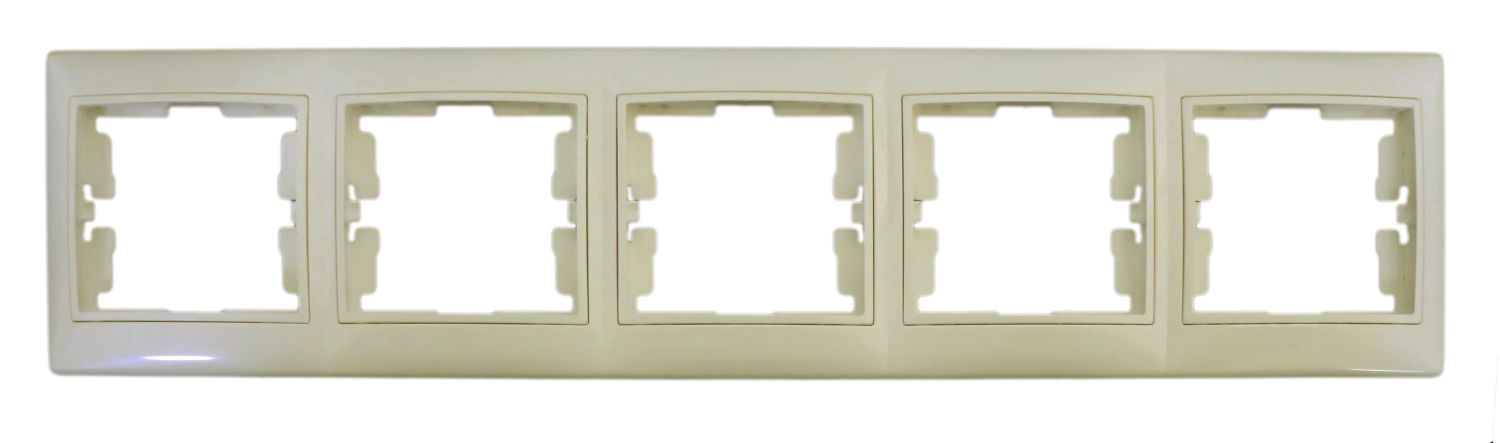 Рамка 5 постов LUMINA горизонтальная крем