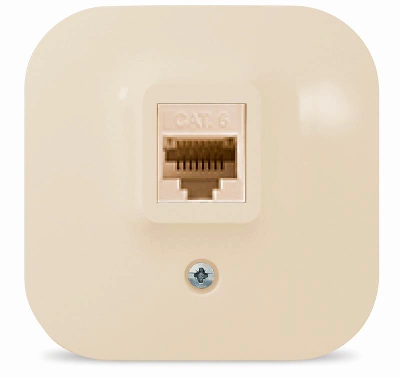 Розетка компьютерная FLOS RJ45 CAT6 кремовая