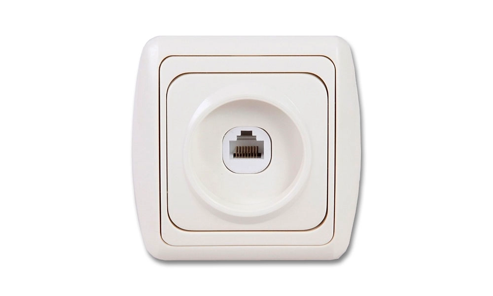 Розетка Дельта телефонная бежевая