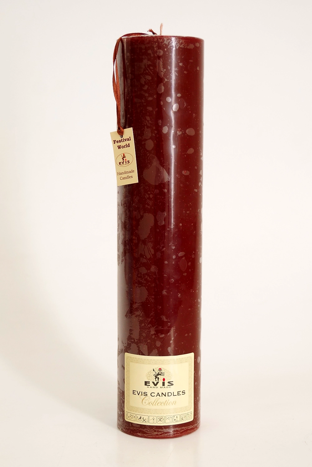 Свеча EVIS Столбик парафиновая цилиндрическая каштановая н 350 мм