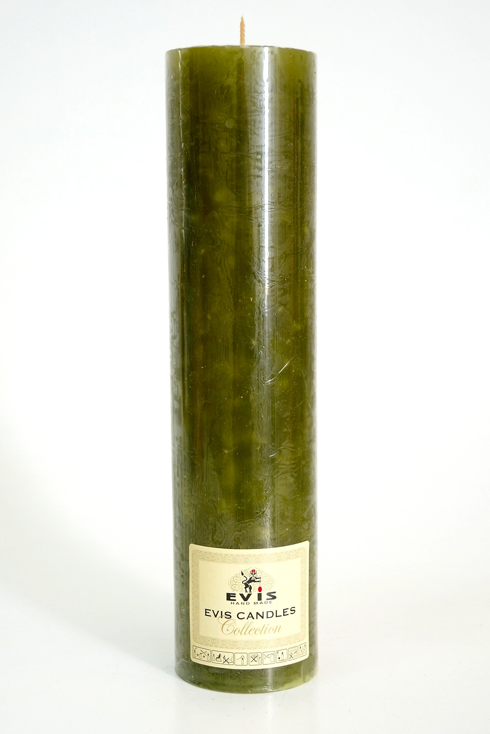 Свеча EVIS Столбик парафиновая цилиндрическая оливковая Н 350 мм