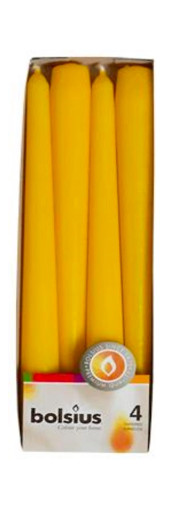Свеча античная Bolsius желтая 250 х 20 мм 4 штуки