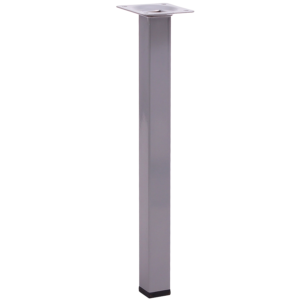 Ножка мебельная Larvij металлическая квадратная серебро 25х25х300