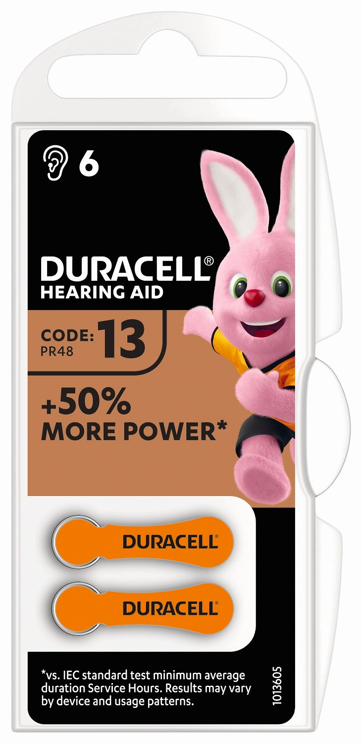 Батарейки для слуховых аппаратов Duracell Specialty P13, 6 шт
