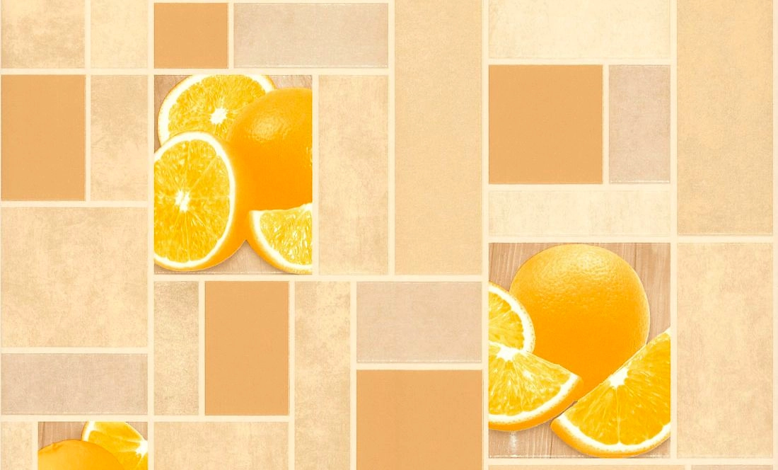 Виниловые обои АСПЕКТ Цитрус 10103-23 оранжевые 0,53x10,05 м