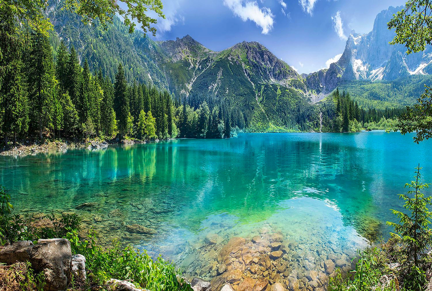 Виниловые обои Delice Decor Горное озеро Ф 037 4х2,70 м