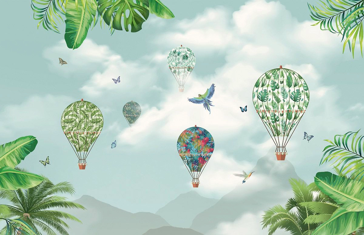 Флизелиновые обои ATELIERO фотообои Воздушные шары 21-8123 2х1,3 м