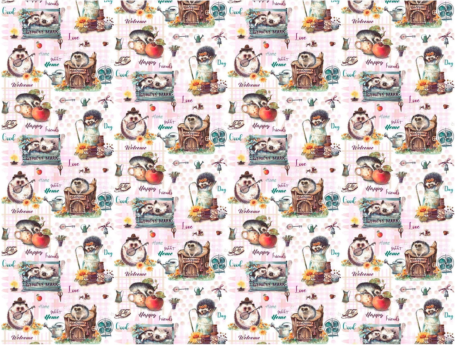 Бумажные обои ЁЖИКИ 577-03 0,53х10 м розовые