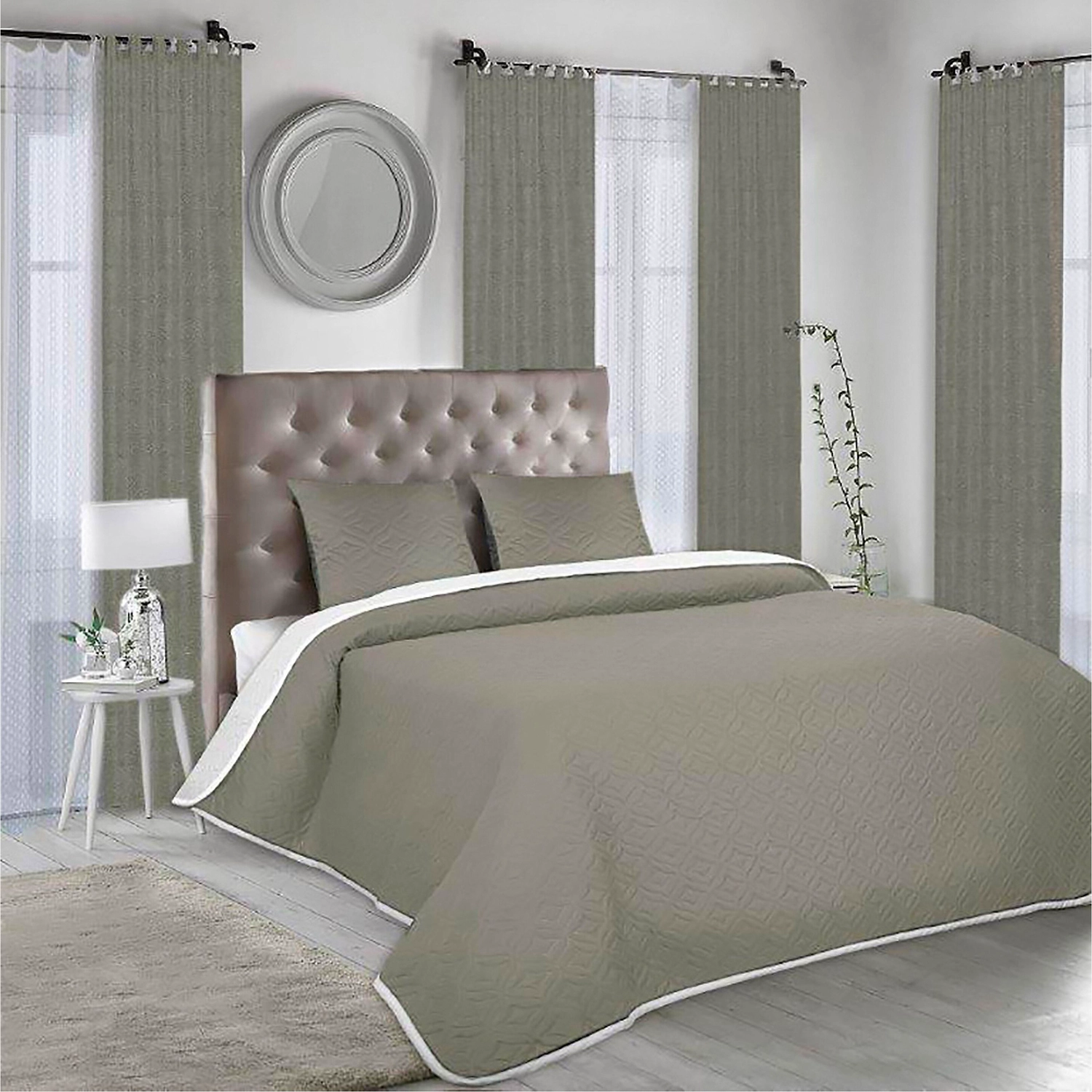 Покрывало Mona Liza Melissa микрофибра серо-бежевое 200х220 см