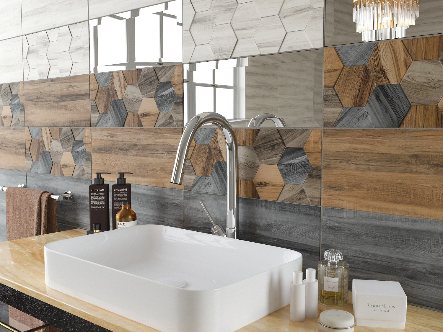 Керамическая плитка Керамин Миф дерево коричневая 50х20 см 1,4 кв.м