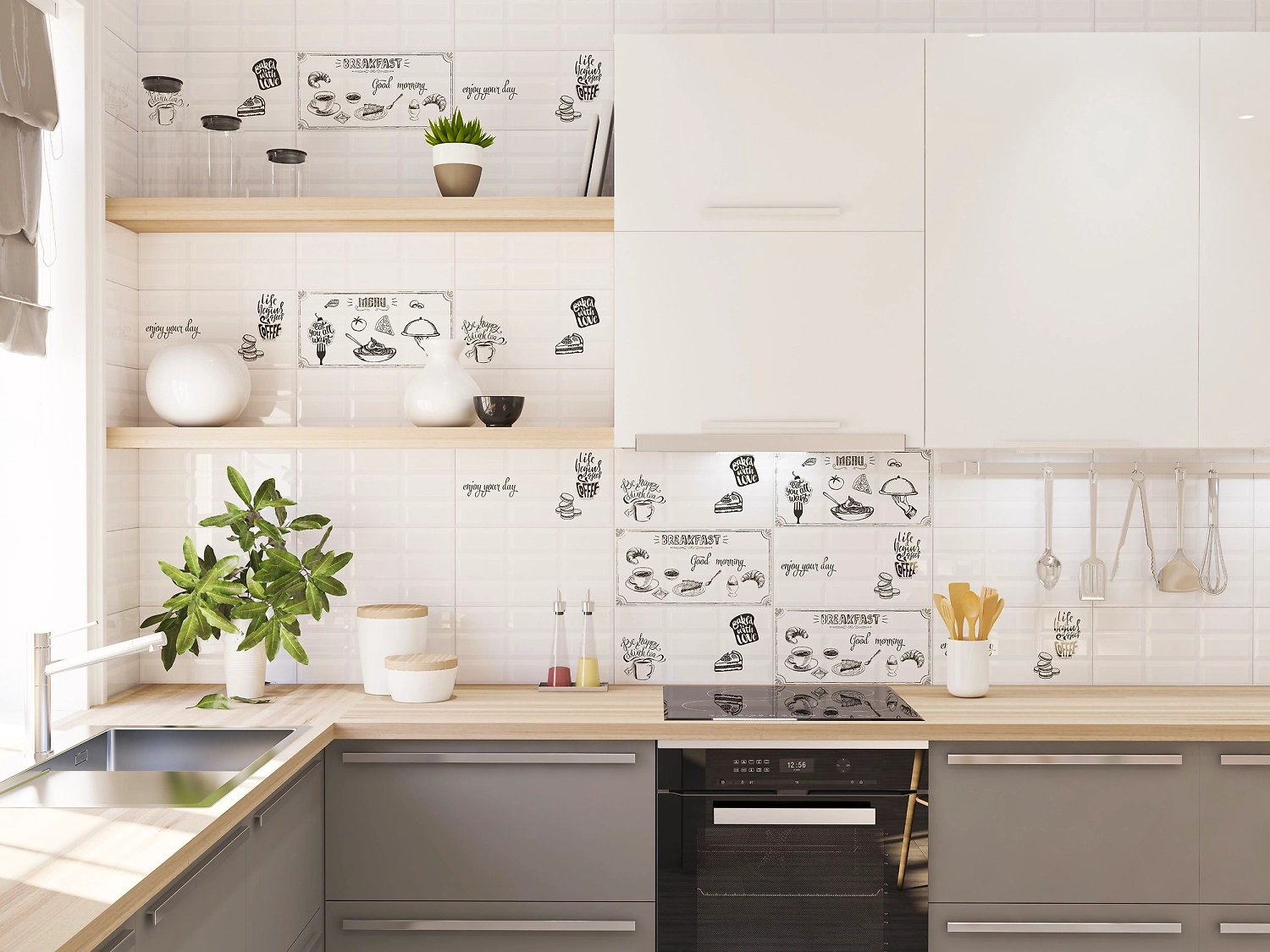 Декор Azori Vogue Breakfast 3 белый 20,1х40,5 см