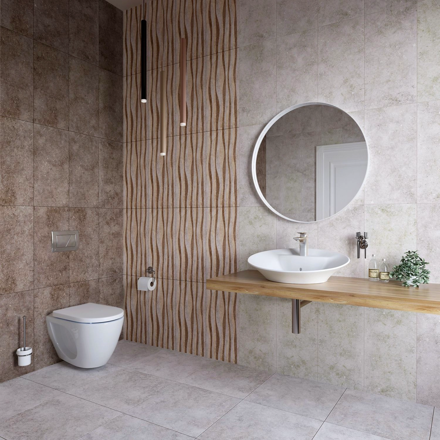 Керамическая плитка Керамин Болонья коричневая 60х30 см