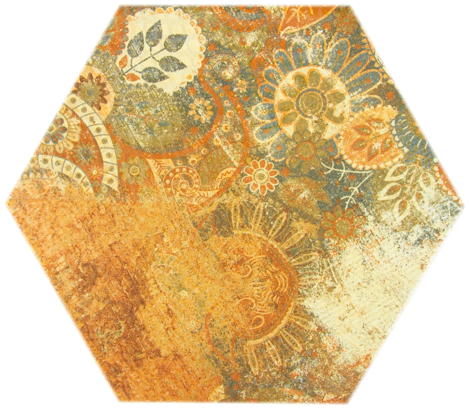 Керамогранит АТЕМ R Hexagon Zuriza принт коричневый 40x34,6 см