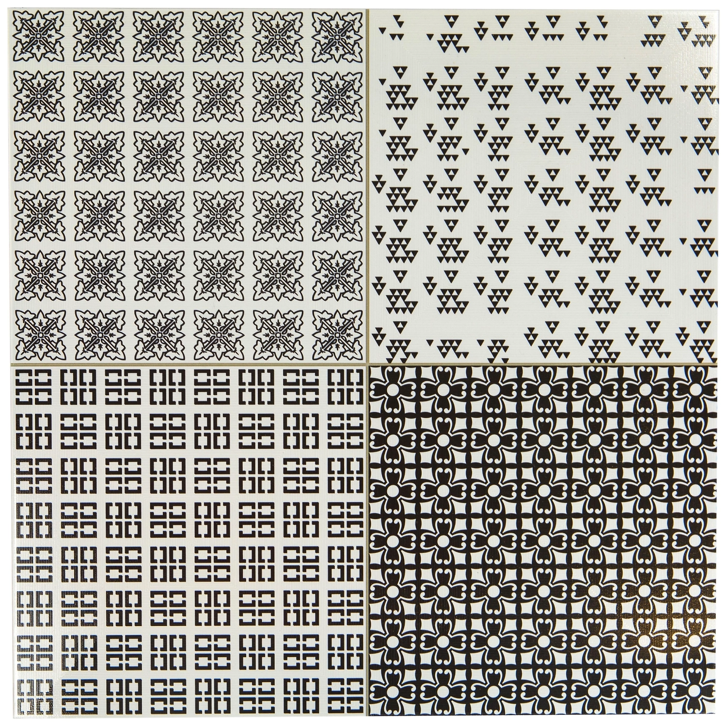 Керамическая плитка напольная Cristacer Retro черно-белая 45х45 см