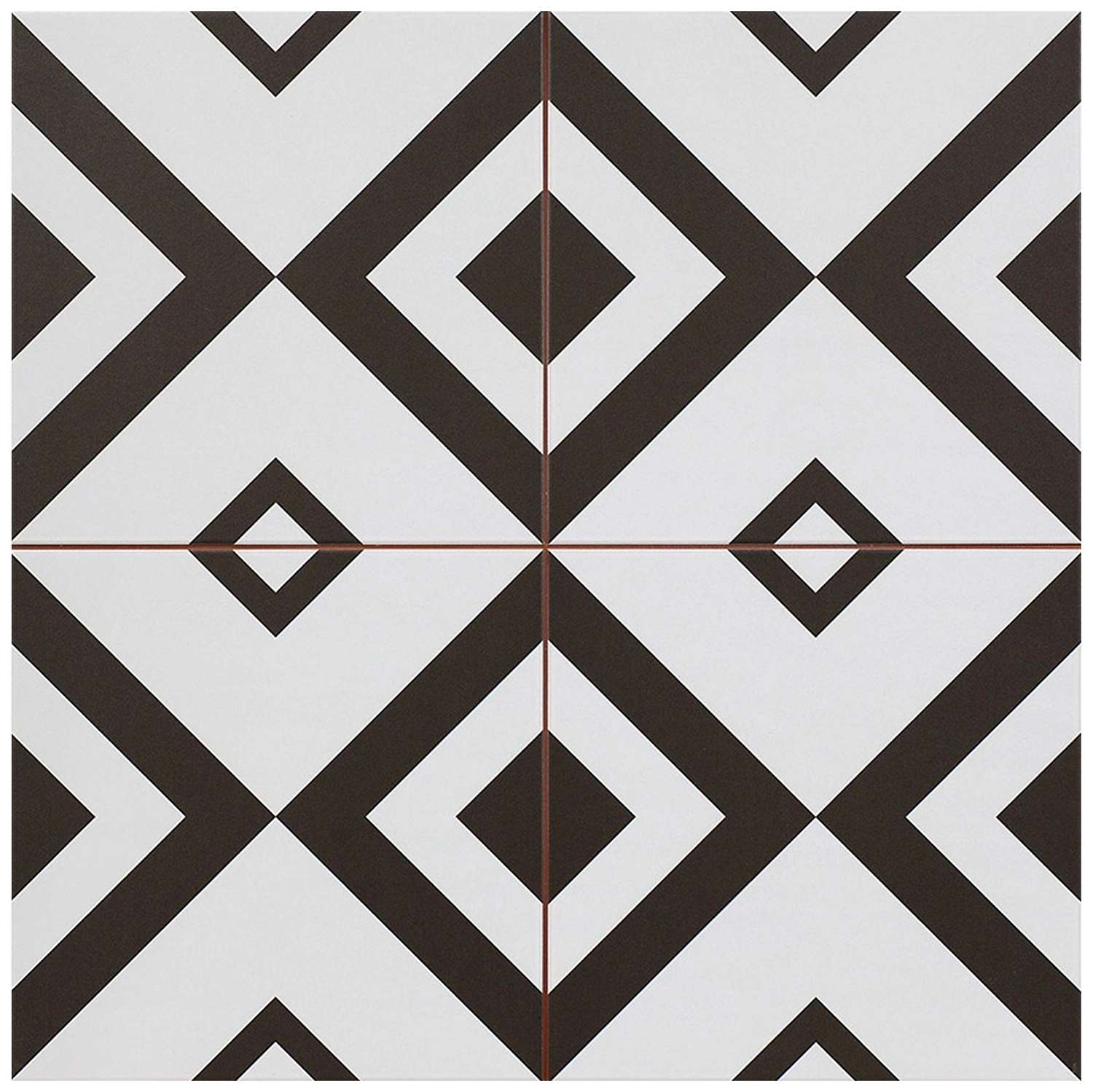 Керамическая плитка DVOMO Brixton камень черно-белая 45х45 см