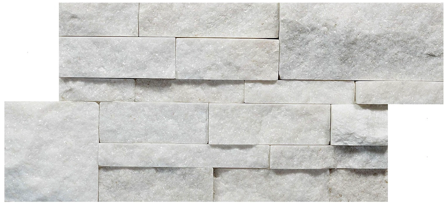 Каменная плитка настенная PHARAON Модерн кварцит камень белая 35х18 см