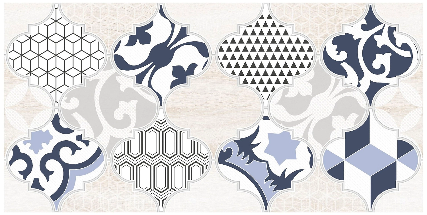 Декор LB CERAMICS Moresque 1 синий 40х20 см