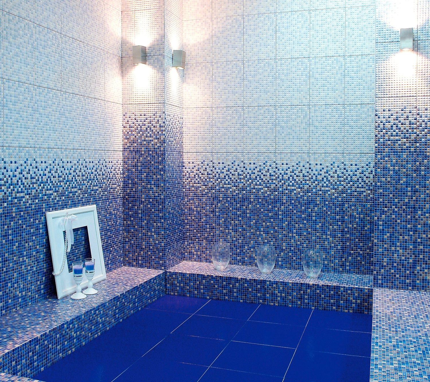 Керамическая плитка Керамин Гламур голубой микс 40х27,5 см