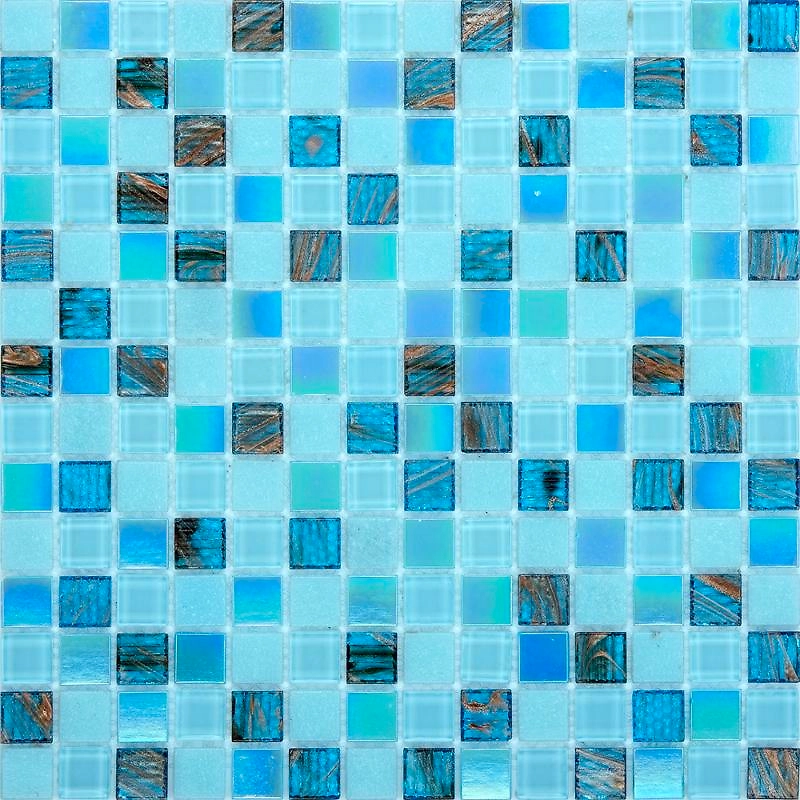 Стеклянная мозаика голубая 30,6х30,6 см