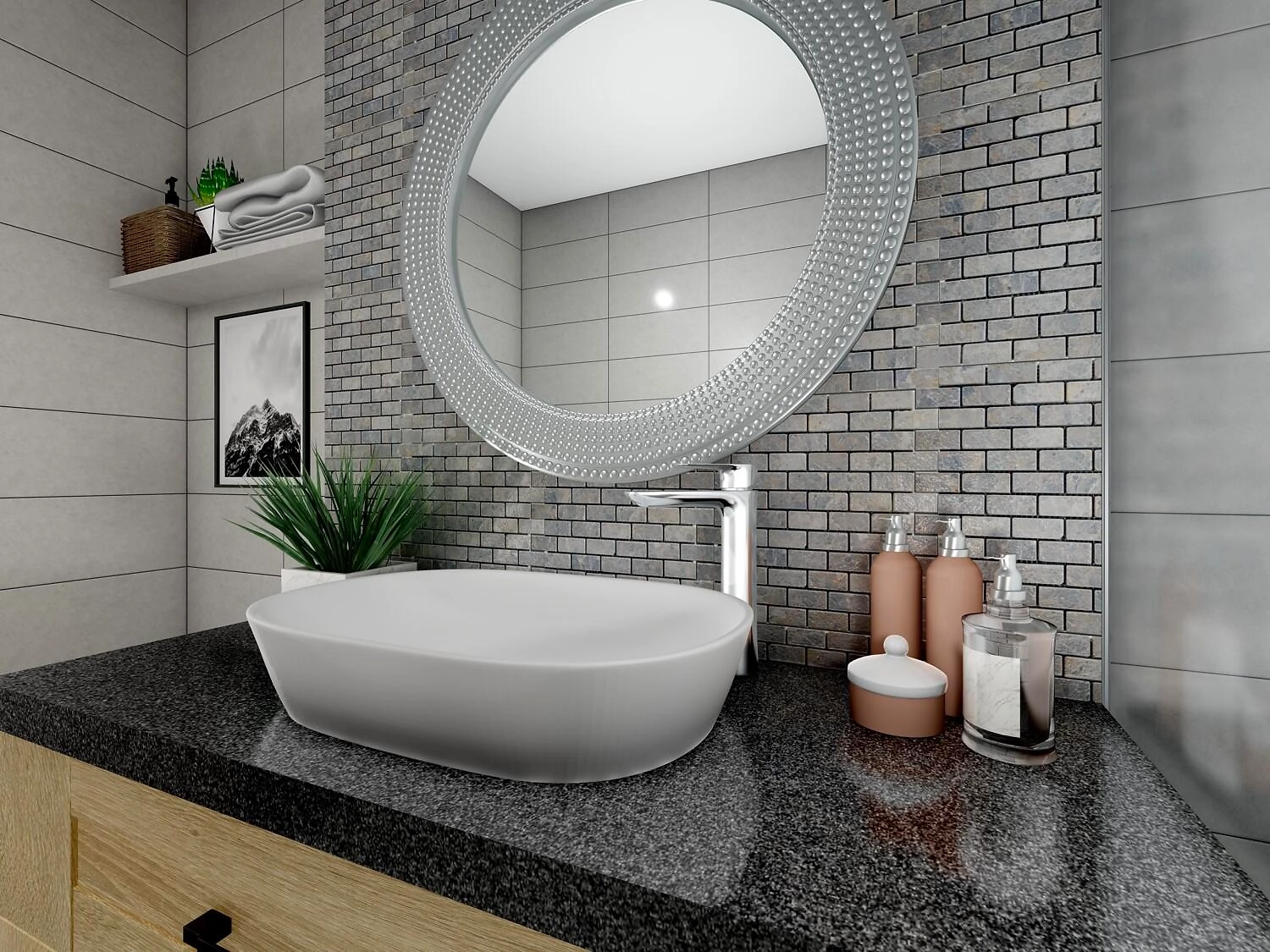 Каменная мозаика античный желтый 30х30 см