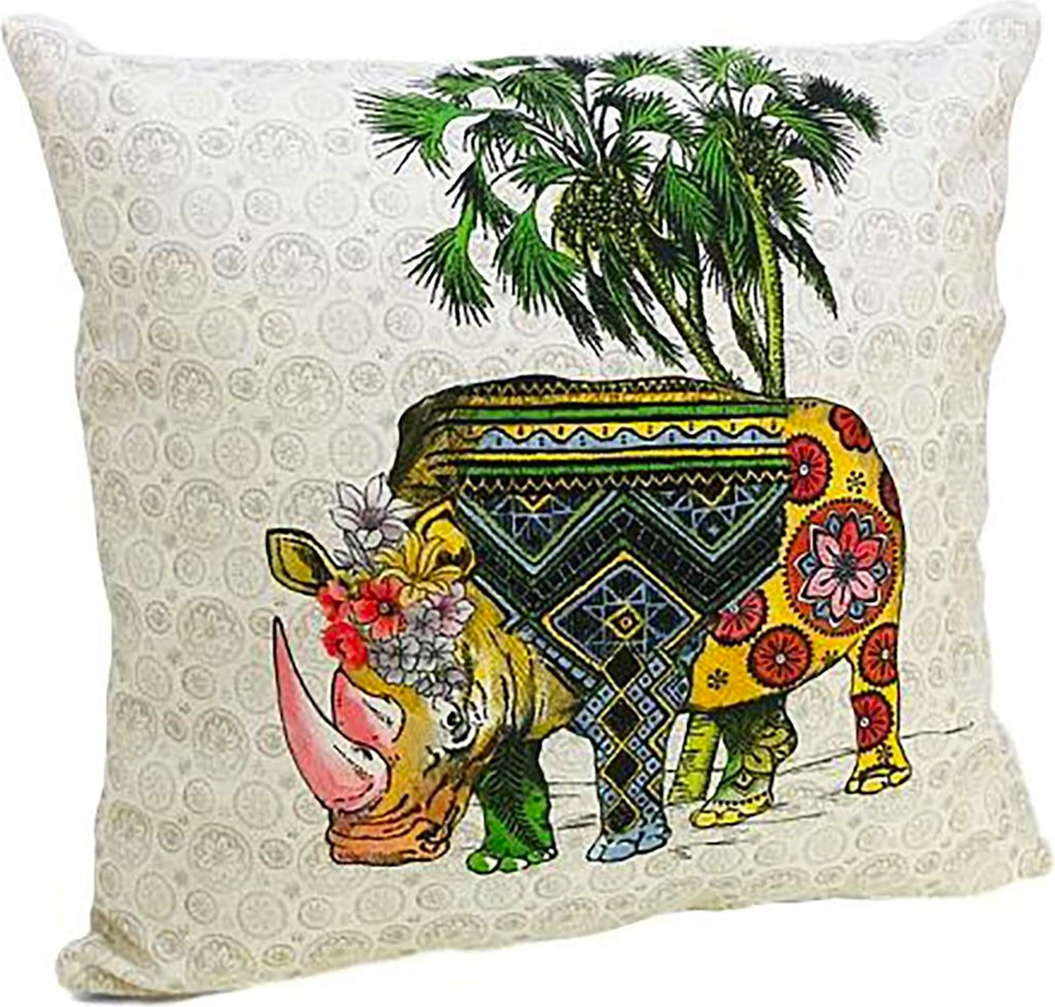 Подушка декоративная Эскар Носорог 40х40 см многоцветная