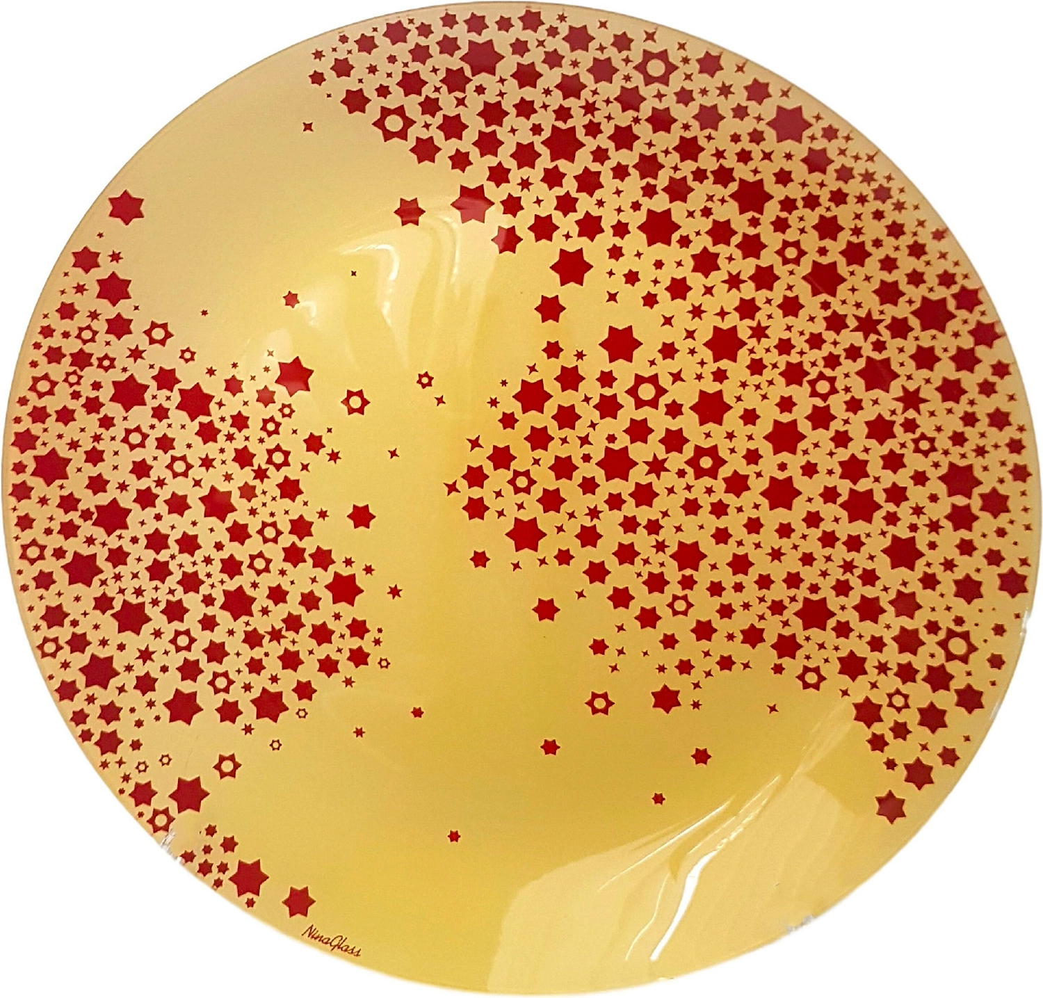 Тарелка обеденная NiNaGlass "Эстер" золотой-красный 30 см