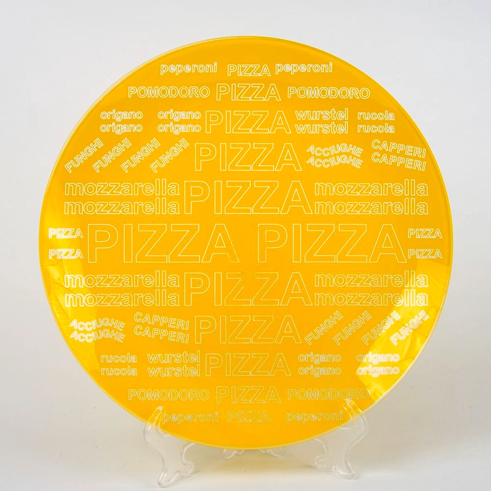 Тарелка обеденная NINA GLASS стеклянная 30 см желтая