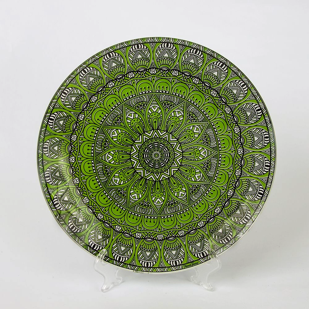 Тарелка десертная NINA GLASS 20 см стеклянная разноцветная