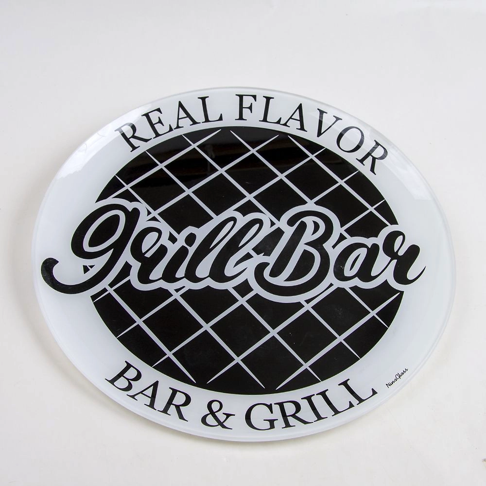 Тарелка обеденная NINA GLASS 30 см стеклянная белый/черный