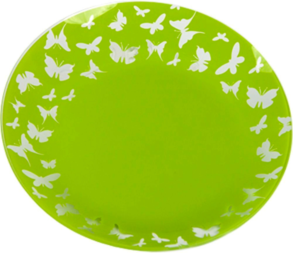 Тарелка обеденная NINA GLASS стеклянная 26 см мятная