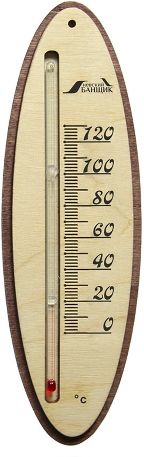 Термометр Невский банщик из дерева и стекла 34x8 см