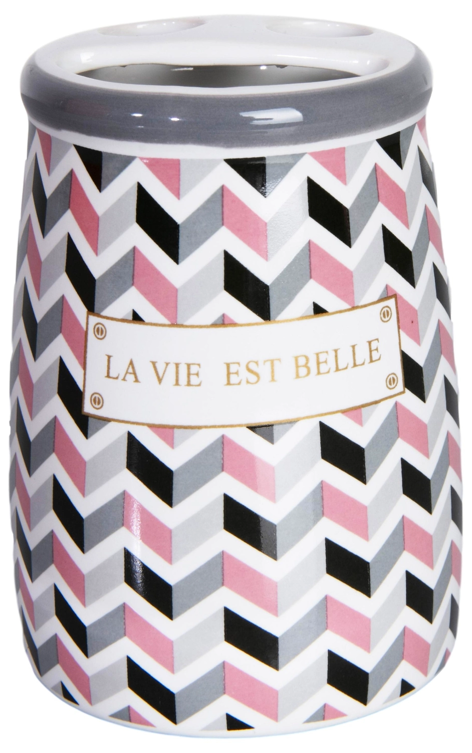 Стакан для зубных щеток 258077 10х8х8 см розовый