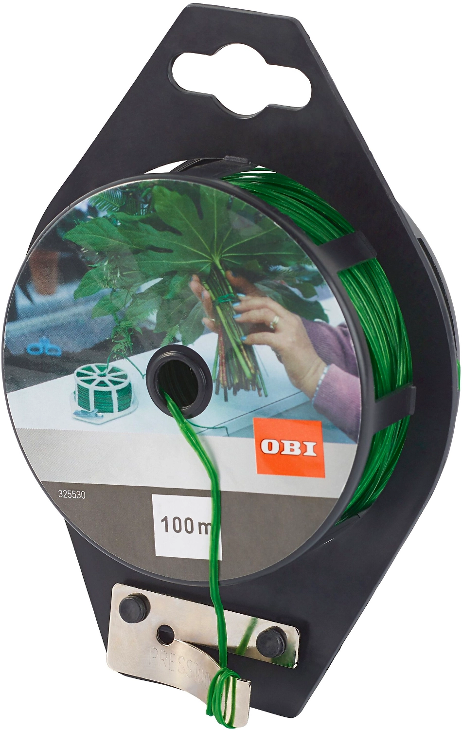 Проволока обвязочная OBI стальная в ПВХ оболочке 0,4 мм 100 м катушка 0,26 кг