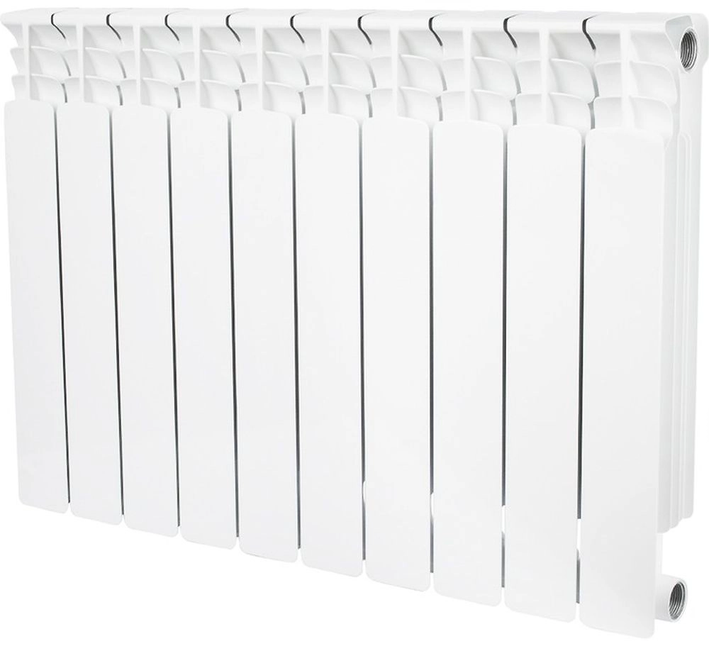 Радиатор биметаллический STOUT Space 500 10 секций боковое подключение RAL9016