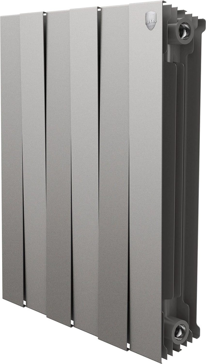 Радиатор биметаллический Royal Thermo PianoForte 500 8 секций серебристый