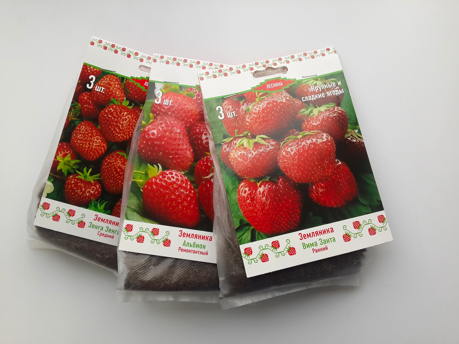 Рассада Земляника в ассортименте №1 3 шт