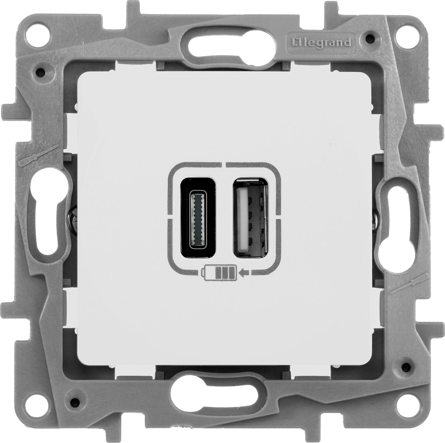 Розетка Legrand Etika USB type-A,C белая