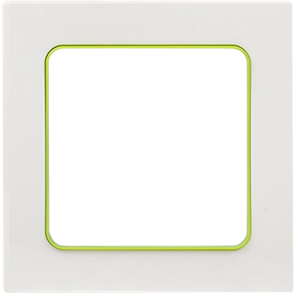Рамка EKF Стокгольм 1-местная белая с линией цвета зеленый