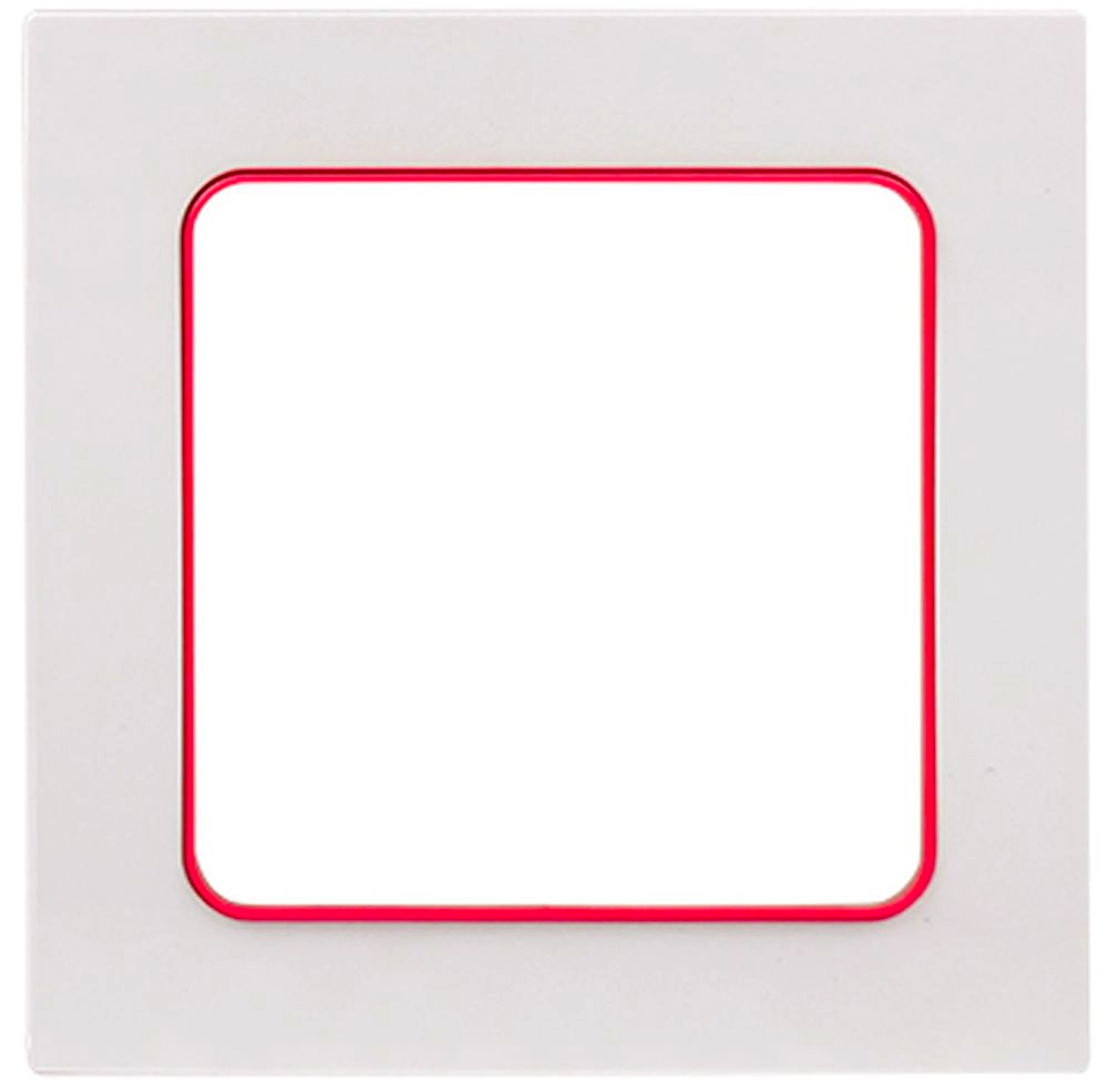 Рамка EKF Стокгольм 1-местная белая с линией цвета красный