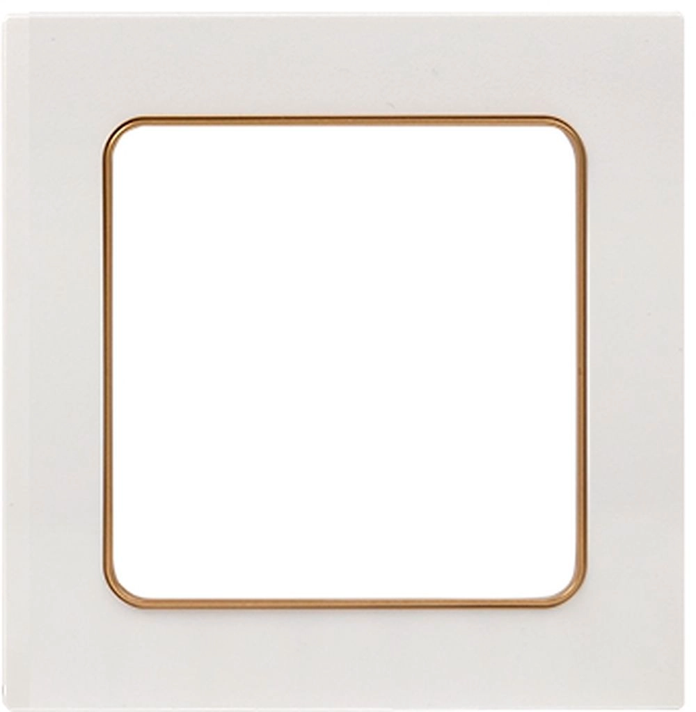 Рамка EKF Стокгольм 1-местная белая с линией цвета шампань