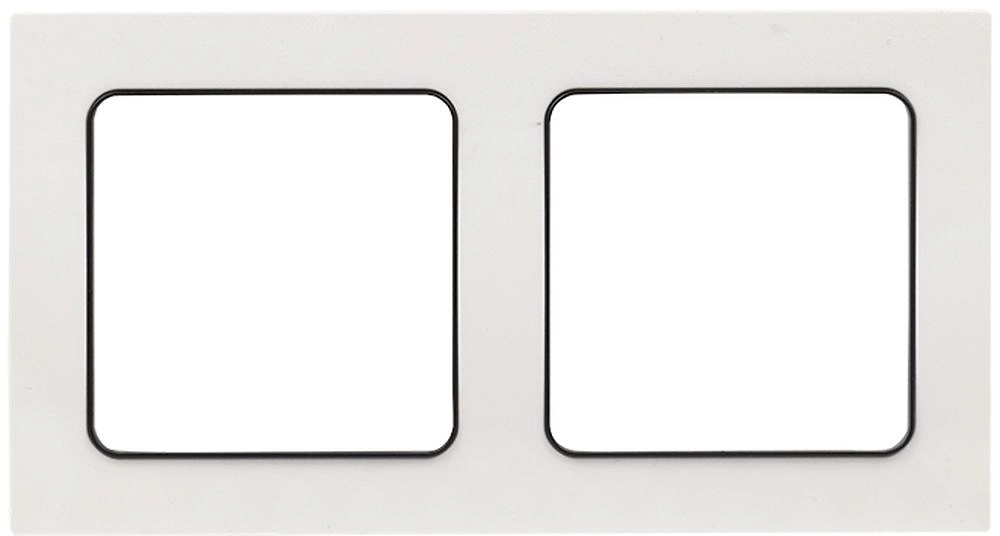 Рамка EKF Стокгольм 2-местная белая с линией цвета черный