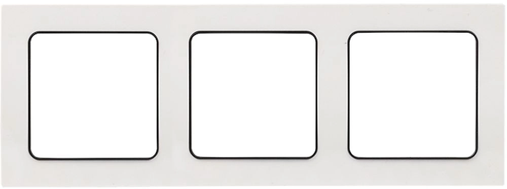 Рамка EKF Стокгольм 3-местная белая с линией цвета черный