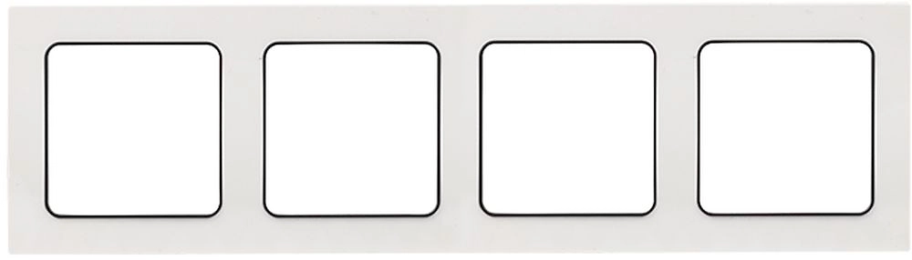 Рамка EKF Стокгольм 4-местная белая с линией цвета черный