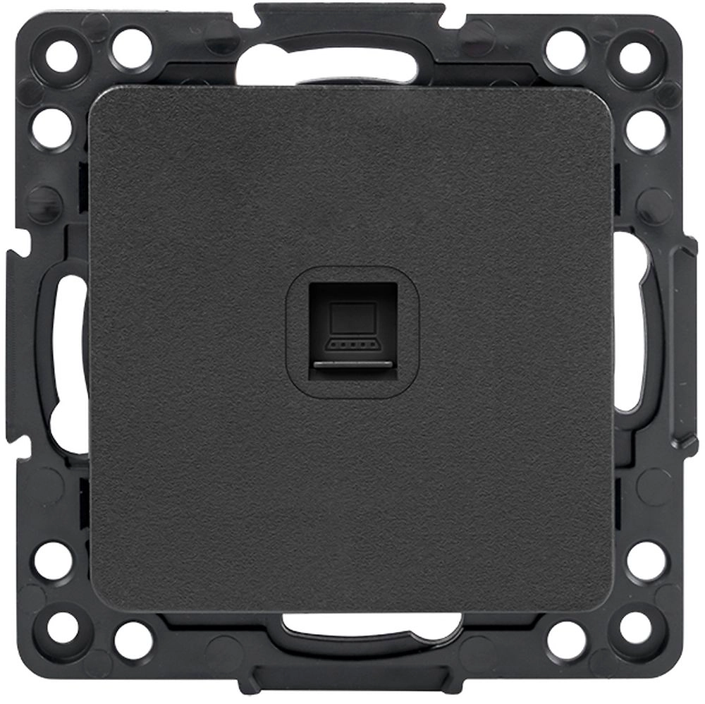 Розетка EKF Стокгольм RJ-45 1-местная черный