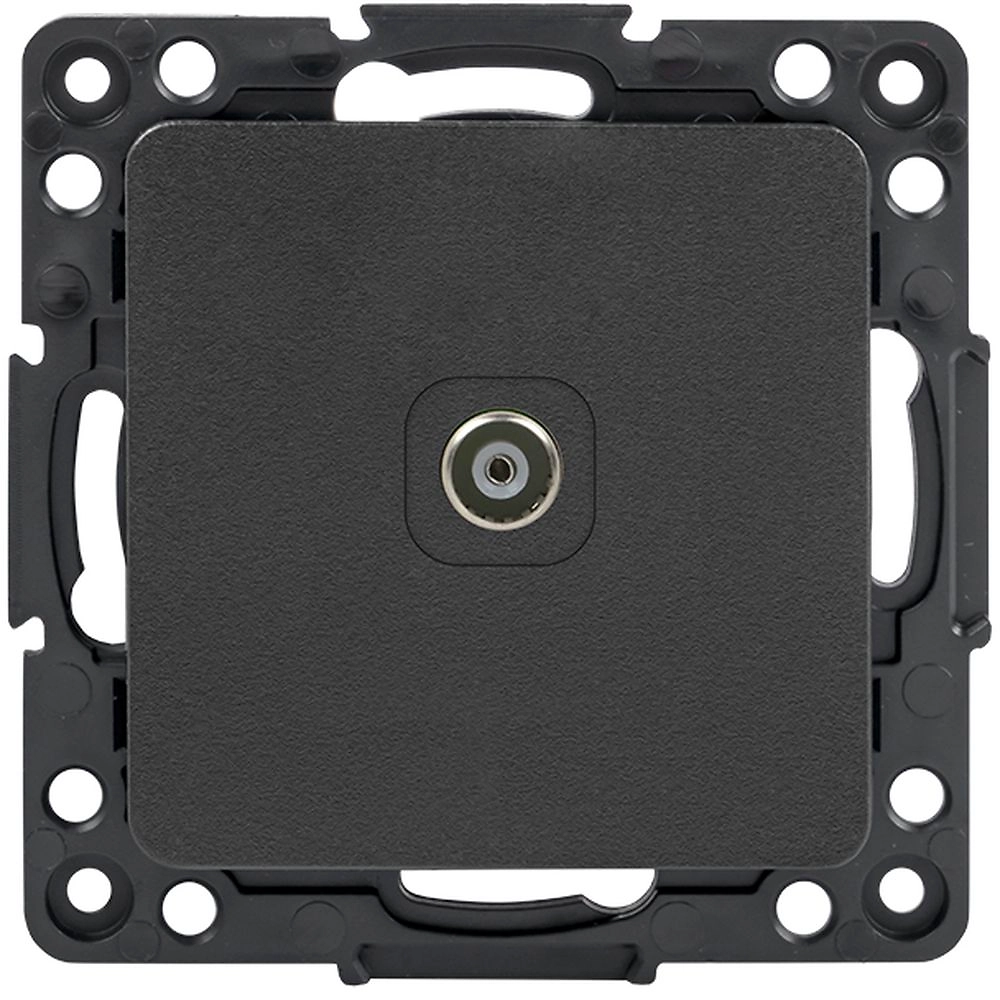 Розетка EKF Стокгольм TV 1-местная 75Ом 5-862МГц черная