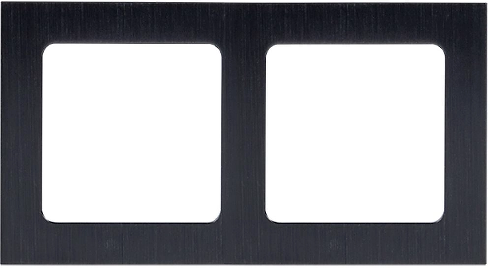 Рамка EKF Стокгольм 2-местная металлическая черная