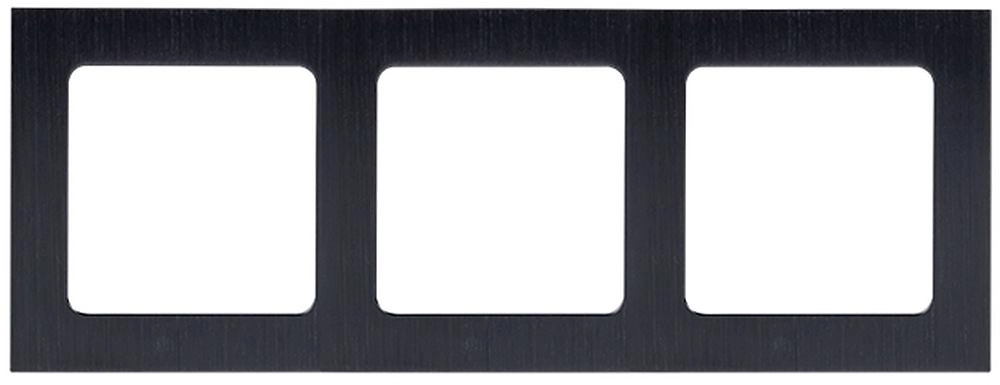 Рамка EKF Стокгольм 3-местная металлическая черная