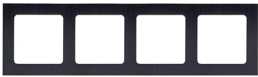 Рамка EKF Стокгольм 4-местная металлическая черная