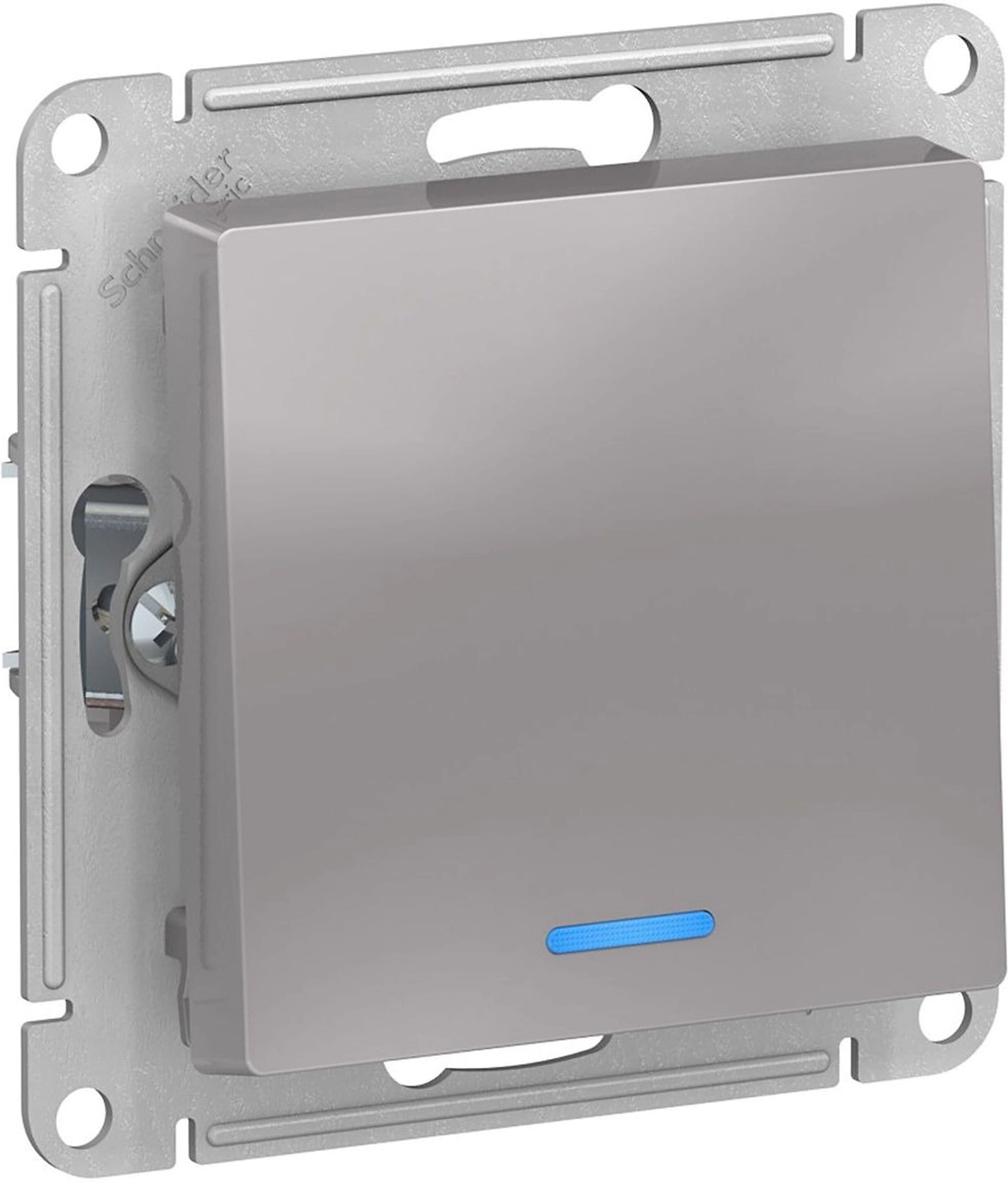 Выключатель Schneider Electric AtlasDesign 1 клавиша с индикатором алюминий