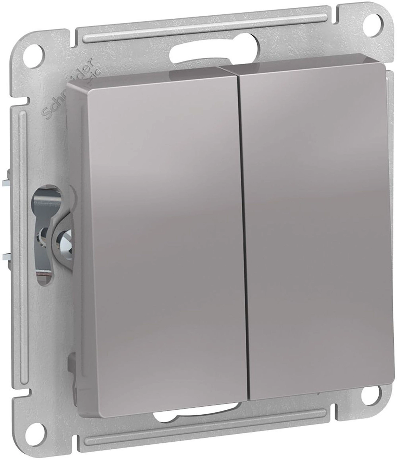 Выключатель Schneider Electric AtlasDesign 2 клавиши алюминий